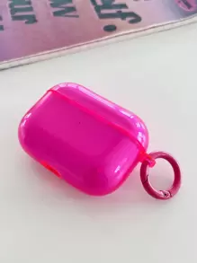 1pc Neon Pink Earphone Case Compatible With Apple 1/2/3/4, Pro/Pro 2, Shockproof Protection For New 4th Generation