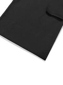 Manfinity Hypemode Men Letter Patched Dual Pocket Trousers - Black - View 4