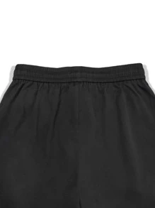 Manfinity Hypemode Men Letter Patched Dual Pocket Trousers - Black - View 5