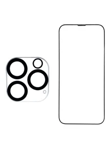 1入組鋼化膜手機保護膜和1入組鏡片膜適用於iphone - 無色 - 查看 2