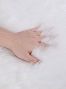 Solid Fluffy Rug - White - View 5