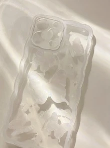 蝴蝶圖案透明手機殼相容於 iPhone 15/15Pro/15Plus/15Promax - 彩色 - 查看 4
