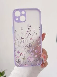 Ốp lưng điện thoại chống sốc thời trang họa tiết hoa màu tím, chất liệu mềm mại, cứng cáp, tương thích với iPhone 17, 16, 15, 14, 13, 12, 11 Pro Max, quà tặng mùa xuân. - Nhiều màu - Xem 2