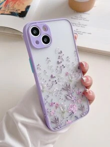Ốp lưng điện thoại chống sốc thời trang họa tiết hoa màu tím, chất liệu mềm mại, cứng cáp, tương thích với iPhone 17, 16, 15, 14, 13, 12, 11 Pro Max, quà tặng mùa xuân. - Nhiều màu - Xem 5