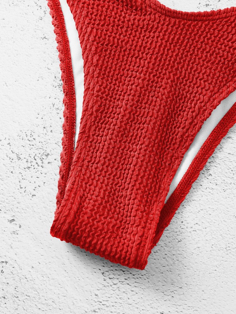 Summer Beach Textured Tie Back Push Up Bikini