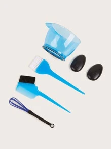 Bộ dụng cụ nhuộm tóc 6 cái Blue Hair Baking Bowl Earmuff Comb Brush Brush Blender - Màu xanh lam - Xem 3