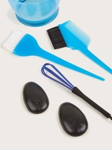 Bộ dụng cụ nhuộm tóc 6 cái Blue Hair Baking Bowl Earmuff Comb Brush Brush Blender - Màu xanh lam - Xem 4