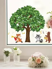 1set Forest Pattern Wall Sticker - Multicolor - View 1