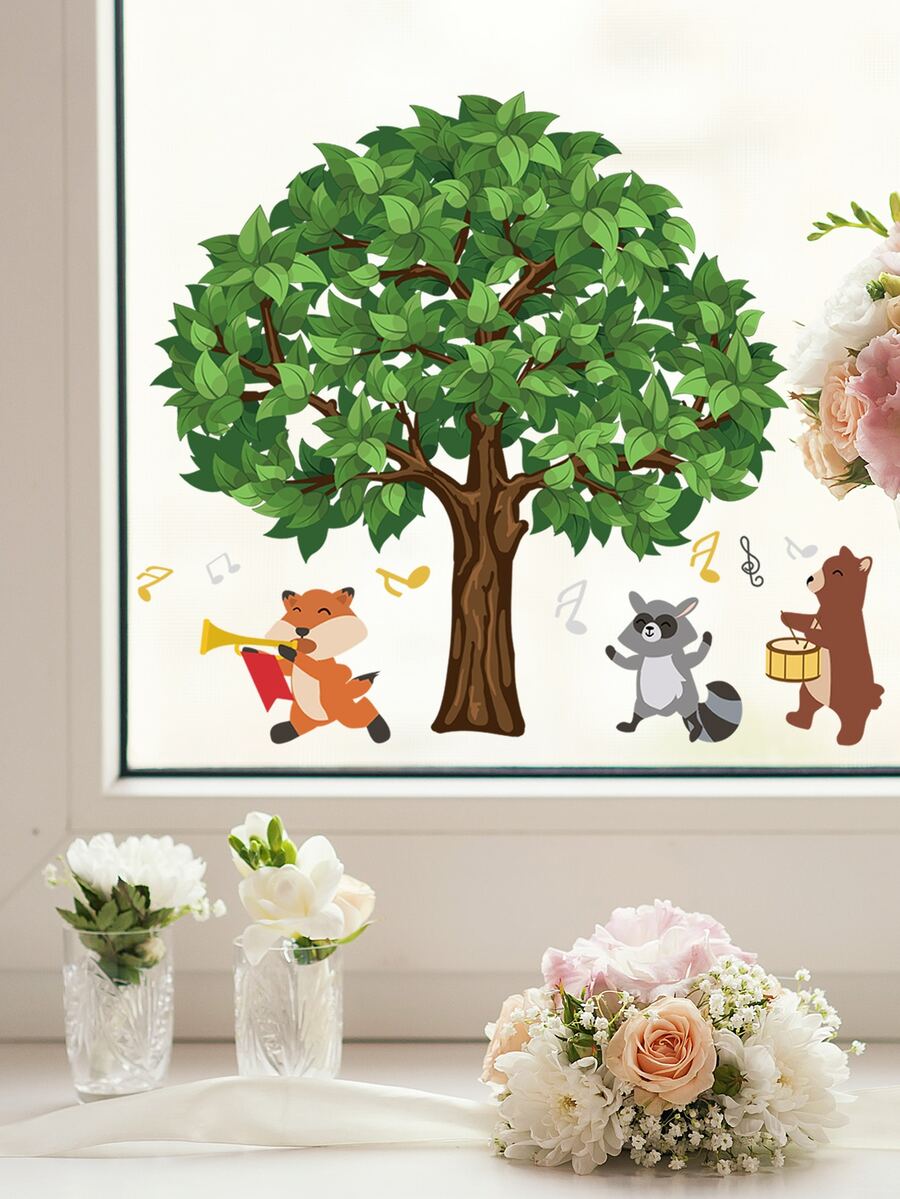 1set Forest Pattern Wall Sticker - Multicolor - View 1