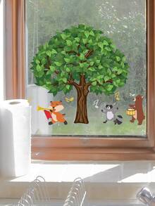 1set Forest Pattern Wall Sticker - Multicolor - View 2