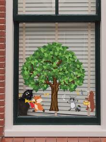 1set Forest Pattern Wall Sticker - Multicolor - View 7