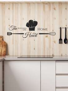 Nhãn dán đồ họa Slogan cho nhà bếp, Decal dán tường tự dính màu đen để trang trí nhà bếp, Nhãn dán, Decal dán tường, Decal dán tường bằng nhựa vinyl để trang trí nhà cửa, Vật phẩm trang trí mùa xuân làm mới ngôi nhà của bạn, Nhãn dán trang trí Rama - màu đen - Xem 7