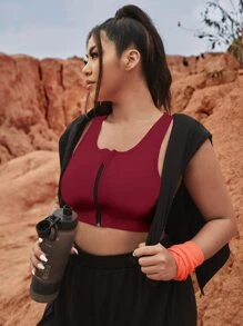 Sujetador deportivo soporte alto con cremallera