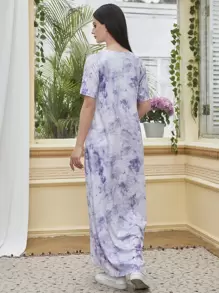 Mulvari 紮染T恤長連衣裙 - 紫丁香色 - 查看 2