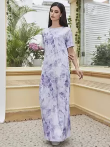 Mulvari 紮染T恤長連衣裙 - 紫丁香色 - 查看 3