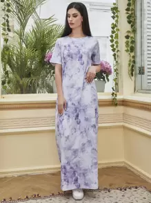 Mulvari 紮染T恤長連衣裙 - 紫丁香色 - 查看 6