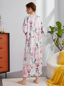 SHEIN Floral Print Night Dress - Multicolor - View 3