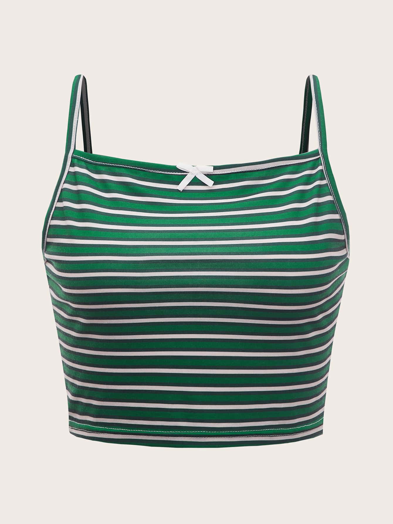 ROMWE Cami corto de rayas con lazo - Multicolor - Ver 1