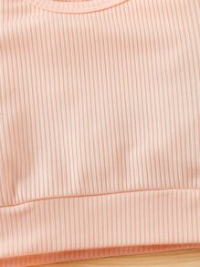 小女童泡泡袖T恤和蝴蝶貼花半身裙 - 淺粉色 - 查看 7