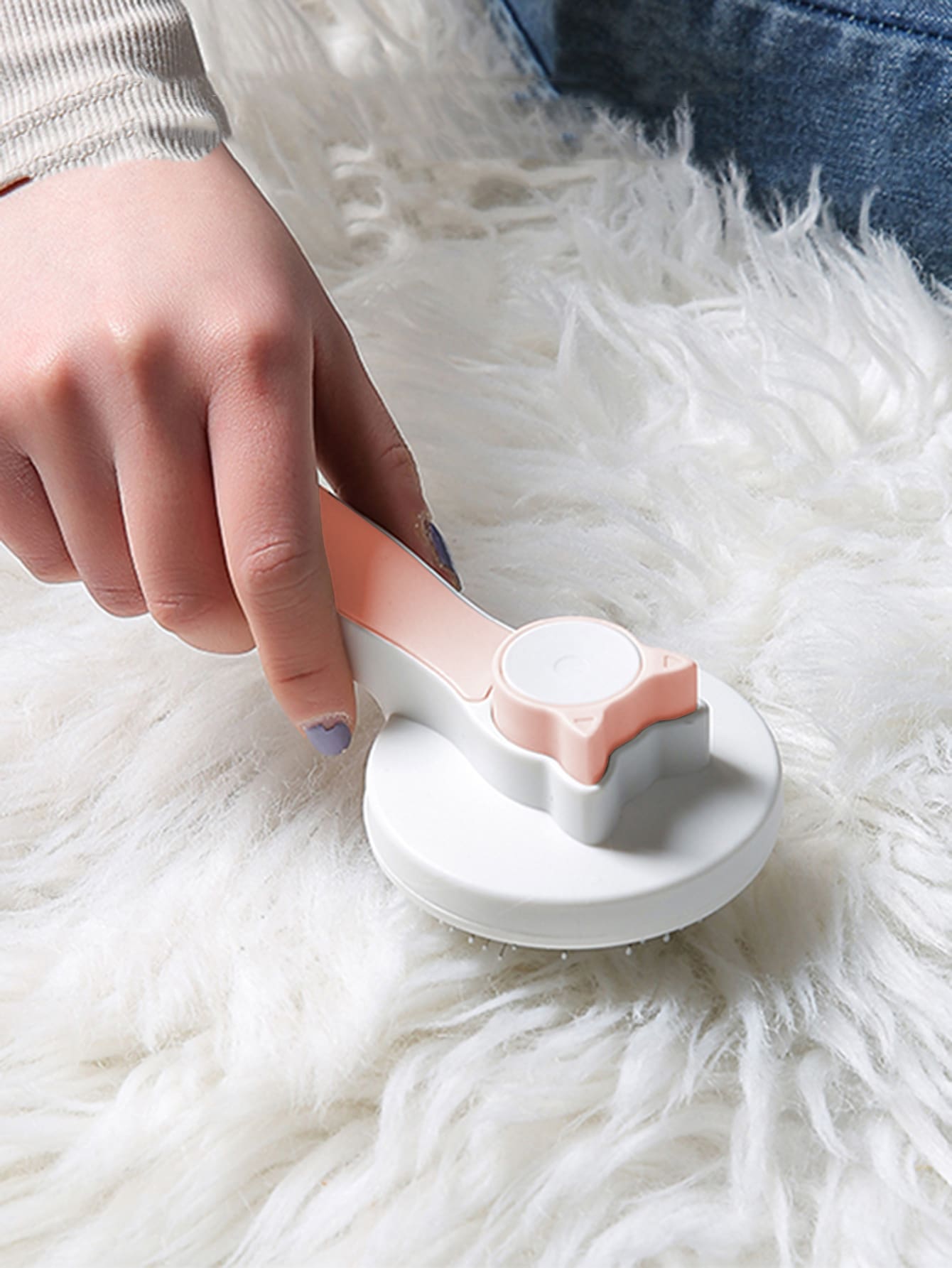 1入組卡通設計寵物梳子,貓頭髮清潔,絨毛梳子,狗狗髮刷 - 彩色 - 查看 1