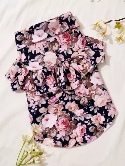 Allover Floral Print Pet Shirt