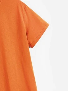 Manfinity RSRT Hombres Camiseta con estampado de mar & árbol de coco - Naranja - Ver 3