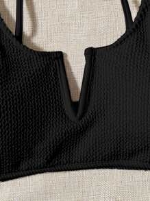 Swim Vcay Plus V Wired Bikini Top,Summer Beach - Black - View 3