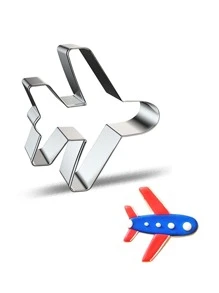 1 pieza Molde de galleta avión en forma de - Plateado - Ver 2