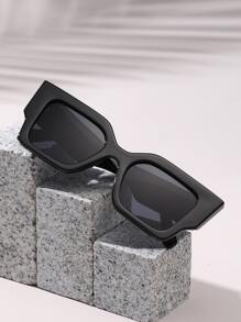 1PC Women Classic Vintage Geometric Fashion Glasses For Beach Accessories Beach Accessories For Women Glasses Shades Basics Fall Winter Women Outfits Clothes Business Casual Gifts - Grey - View 3