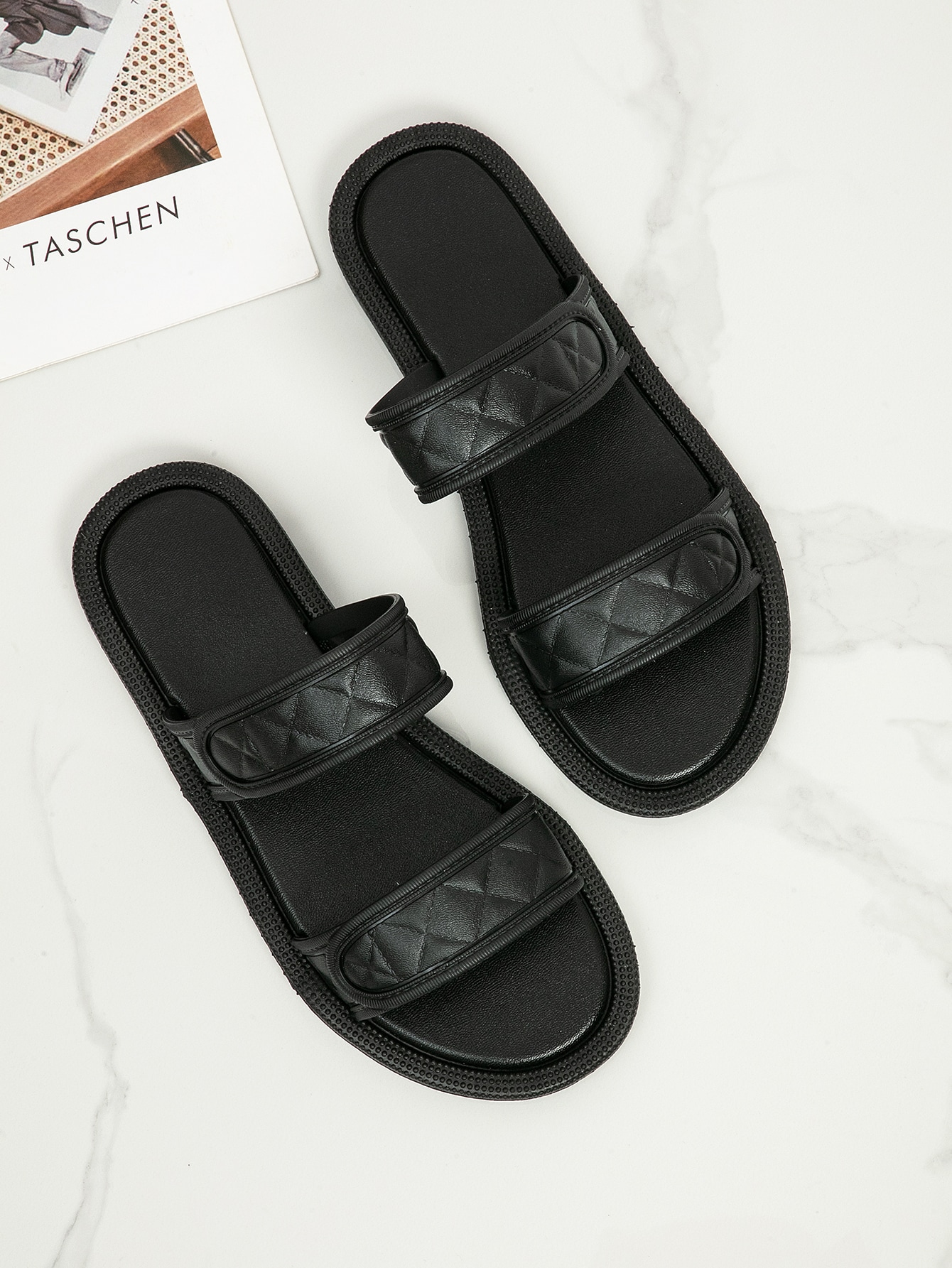 yeezy inspired slides shein