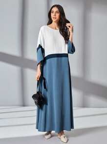 Mulvari Colourblock Batwing Sleeve Dress - Multicolor - View 3