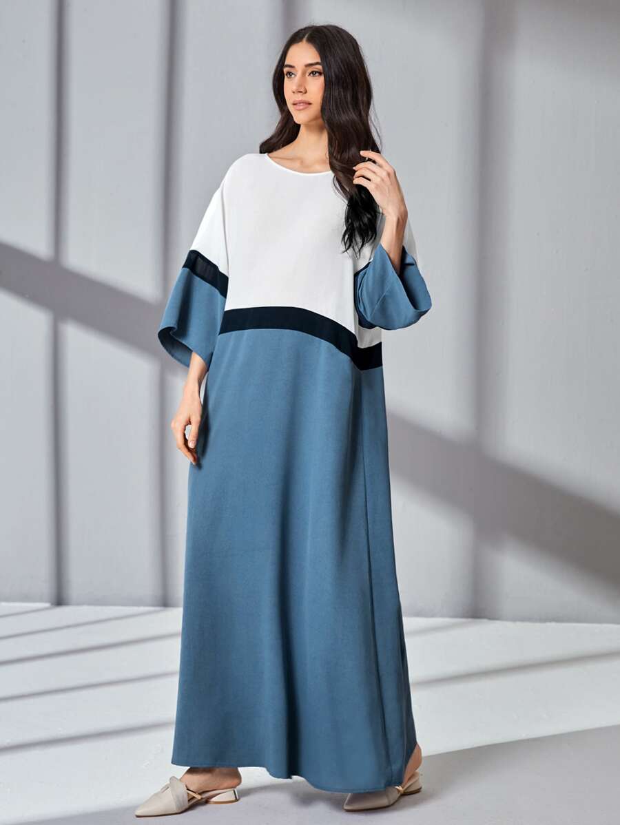 Mulvari Colourblock Batwing Sleeve Dress - Multicolor - View 1