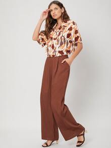 SHEIN MOD 鏤空植物圖案襯衫 - 彩色 - 查看 4