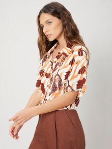 SHEIN MOD 鏤空植物圖案襯衫 - 彩色 - 查看 5