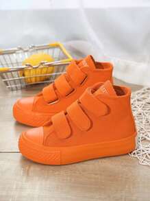 Girls Hook-and-loop Fastener Canvas Sneakers