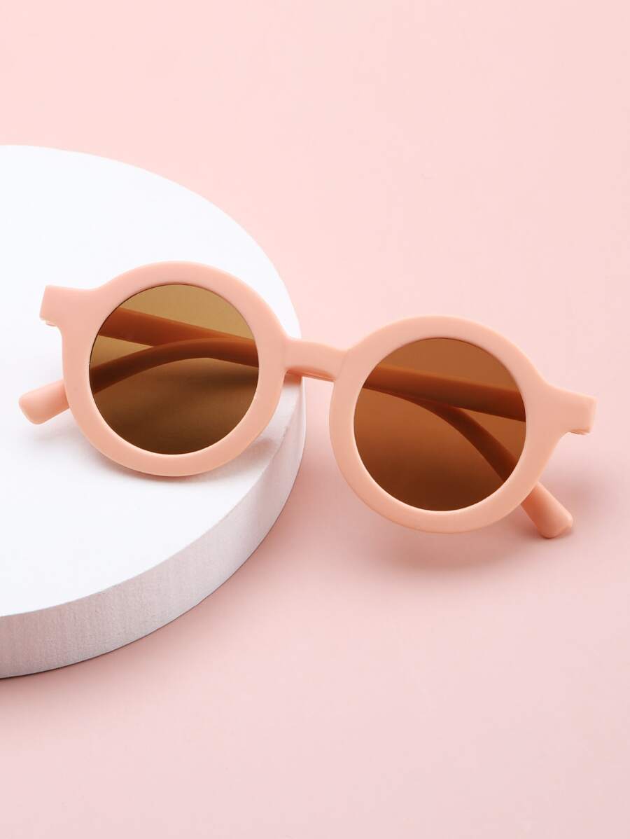 Girls Round Frame Fashion Glasses - Pink - View 1