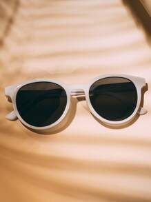 Round Frame Fashion Glasses For Summer Beach Vacation,Outdoor,Travel - Black - View 4