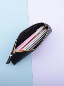 1入組字母設計筆袋 - 黑色 - 查看 4