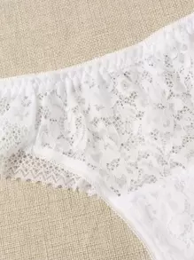 No Show Lace Panty - White - View 4