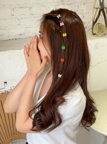 DAZY 12入組花朵形狀髮爪 - 彩色 - 查看 6