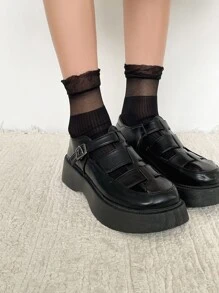 DAZY Solid Crew Socks - Black - View 2