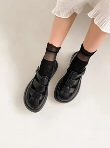 DAZY Solid Crew Socks - Black - View 6