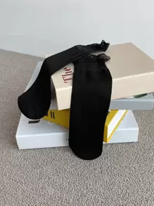 DAZY Solid Crew Socks - Black - View 8