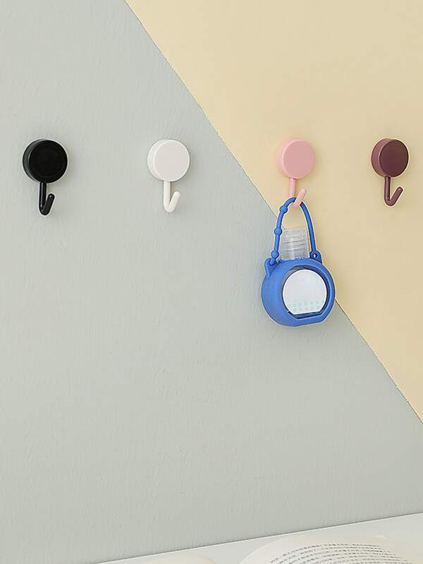 2pcs Random Color Self Adhesive Wall Hook Strong Without Drilling Coat Bag Bathroom Door Kitchen Towel Hanger Hooks Home Storage Accessories