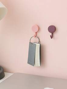 2pcs Random Color Self Adhesive Wall Hook Strong Without Drilling Coat Bag Bathroom Door Kitchen Towel Hanger Hooks Home Storage Accessories