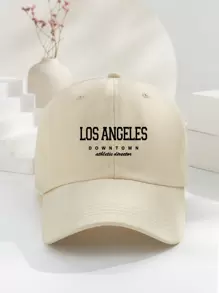 1pc Unisex Y2k Style Printed Los Angeles Downtown Athletic Director Baseball Cap, Outdoor Sun Protection Hat For Sports And Daily Wear Casual - Beige - View 2