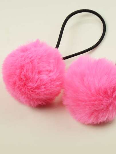 Kawaii 2 piezas Sujetadores de pelo con decoración de pompones, lindos para San Valentín