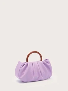 Bolso fruncido minimalista asa superior - Púrpura malva - Ver 2