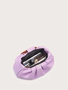 Bolso fruncido minimalista asa superior - Púrpura malva - Ver 6