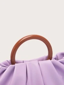 Bolso fruncido minimalista asa superior - Púrpura malva - Ver 7